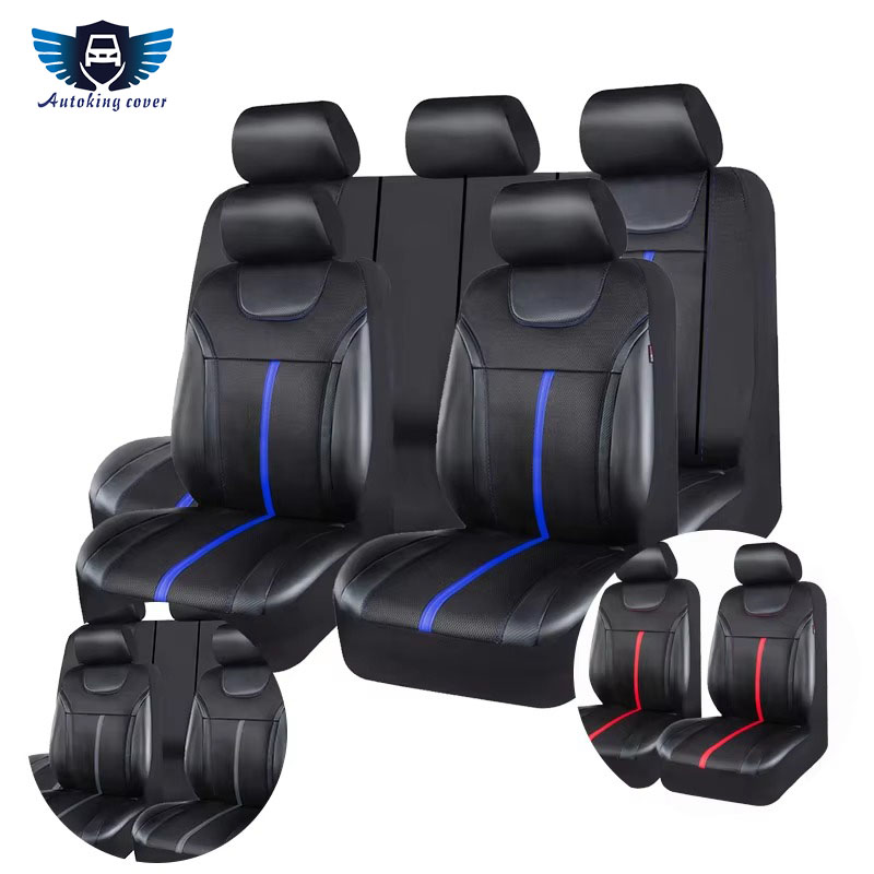 Leather Car Seat Covers Full Set Universal - 오토킹 PU 가죽 및 메쉬 천