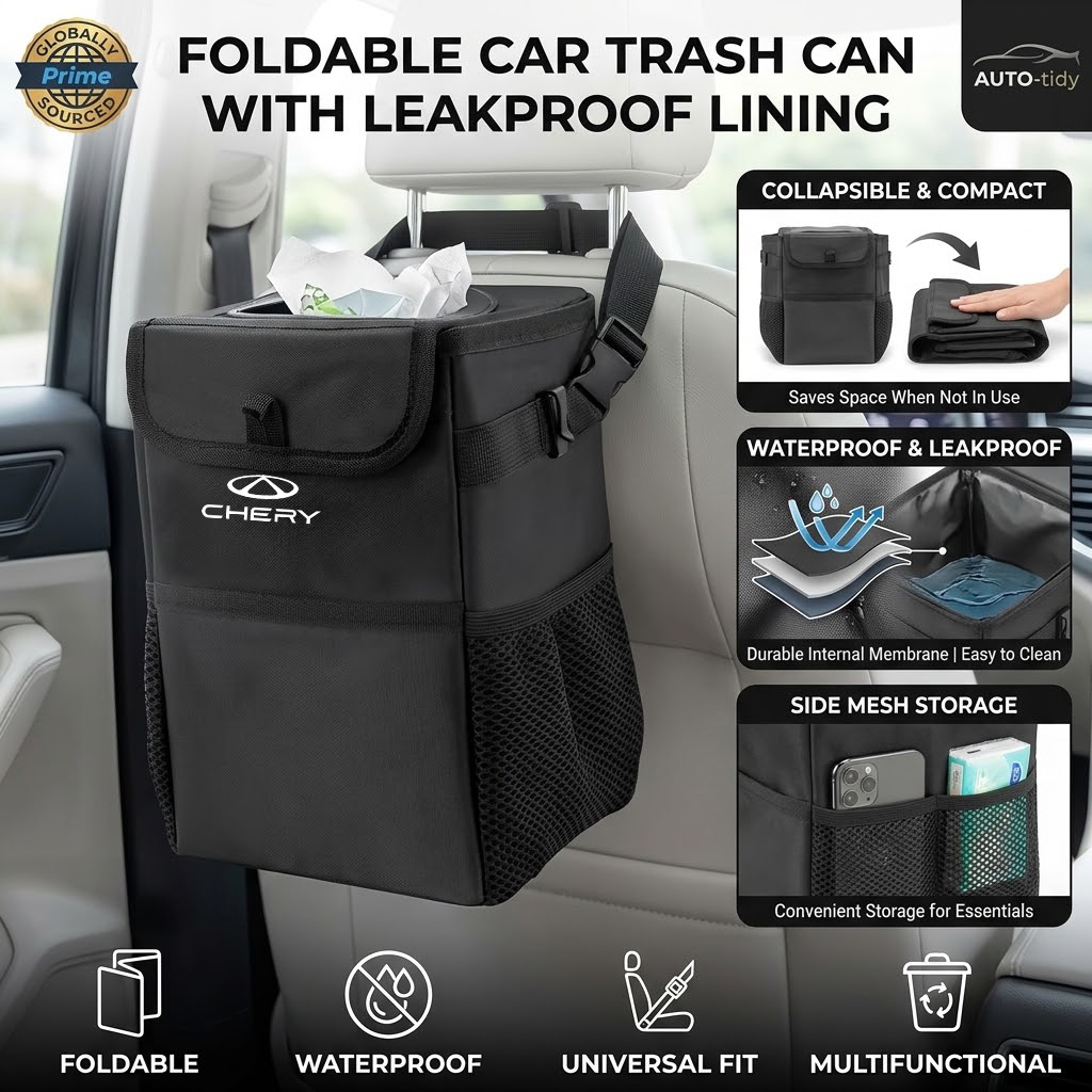 Waterproof Car Trash Can With Lid - 대용량, 접이식, 휴대용, 누수 방지, 방수