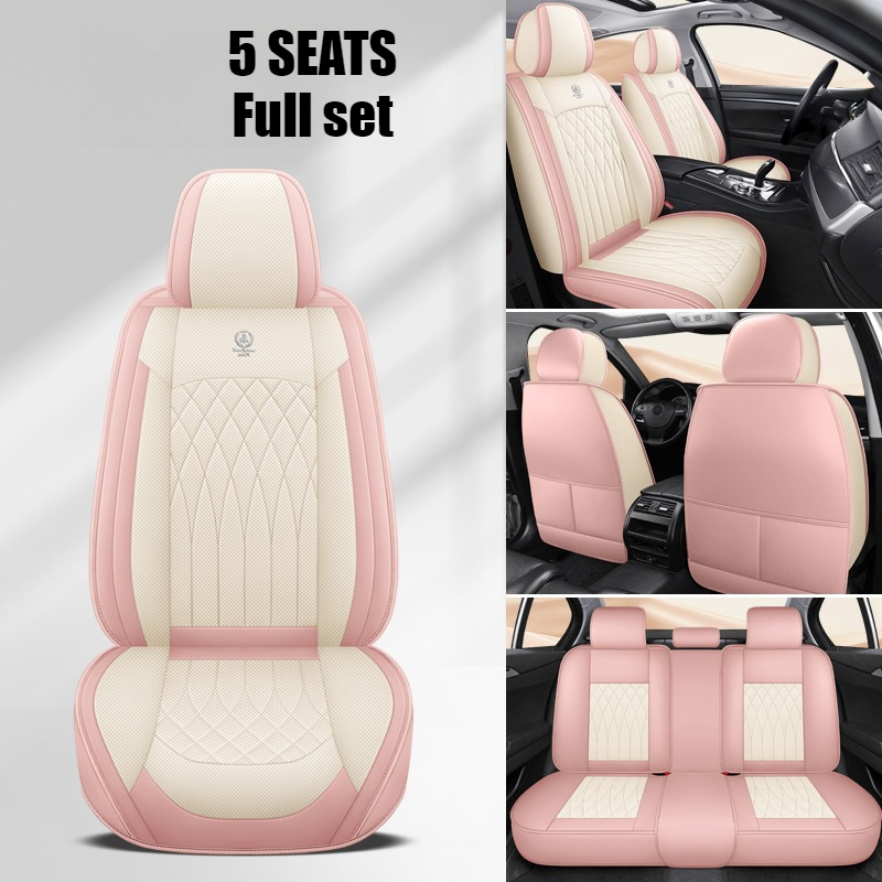 Leather Car Seat Covers Full Set Universal - 여성과 남성을 위한 5인승 범용 카시트