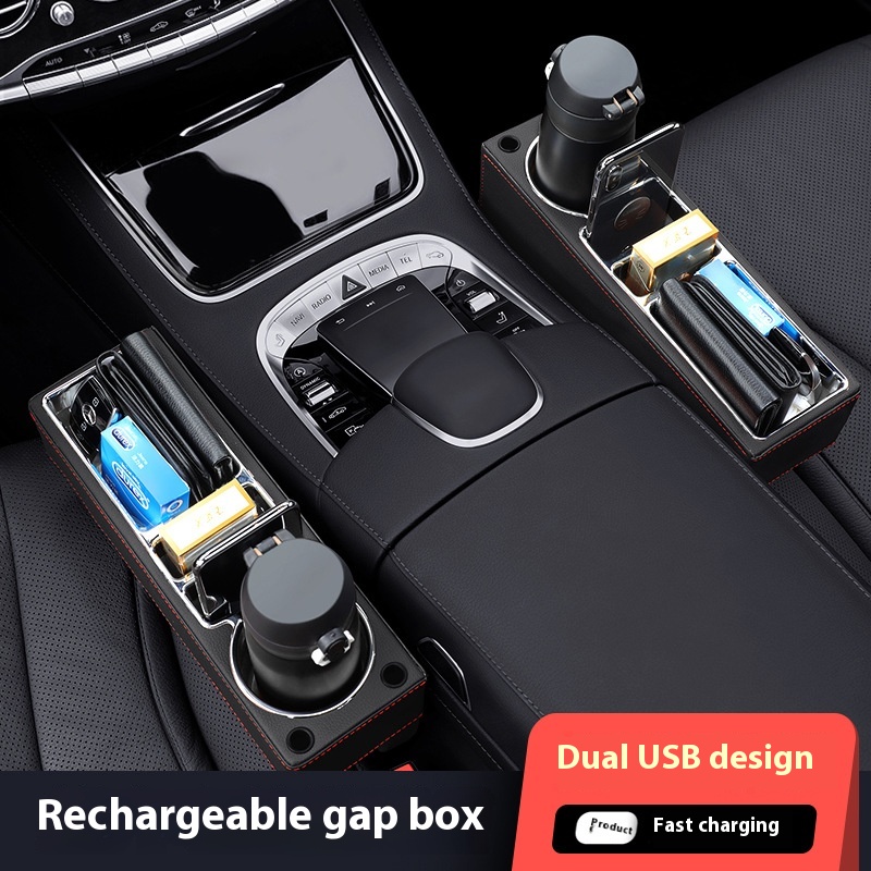 Seat Gap Filler Organizer With Usb Charger - 카시트 갭 필러 정리함, 컵 거치대