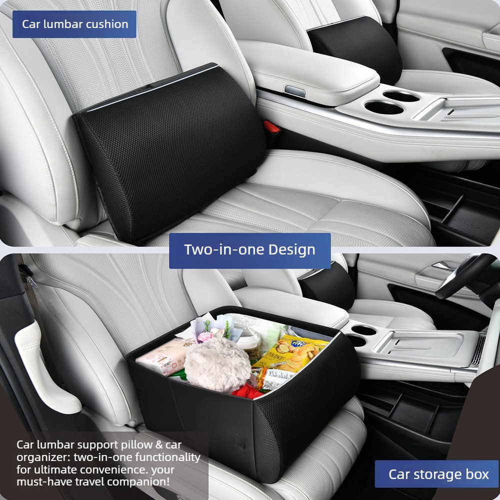 Car Trunk Organizer Foldable Storage Box - 2-in-1 다기능 자동차 시트 등받이 쿠션
