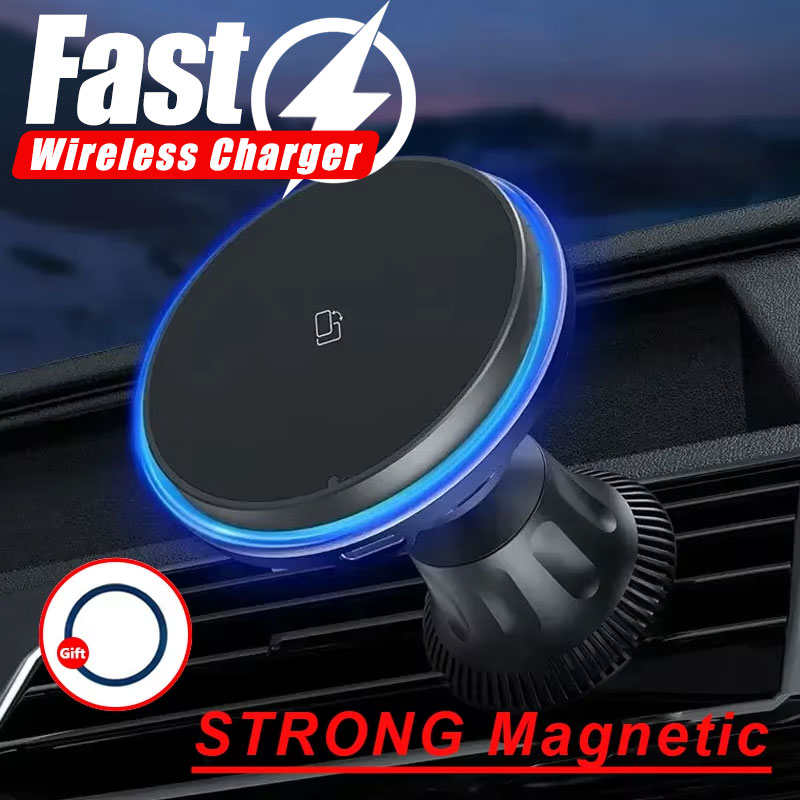 Wireless Car Charger Mount Fast Charging - LED/RGB 자기식 차량용 무선 충전기 아이폰