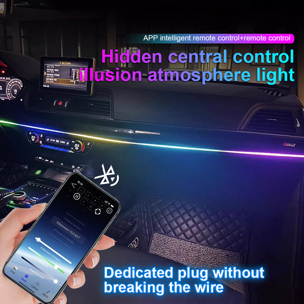 Led Ambient Interior Car Lights App Control - 64 색상 USB 자동차 LED 주변