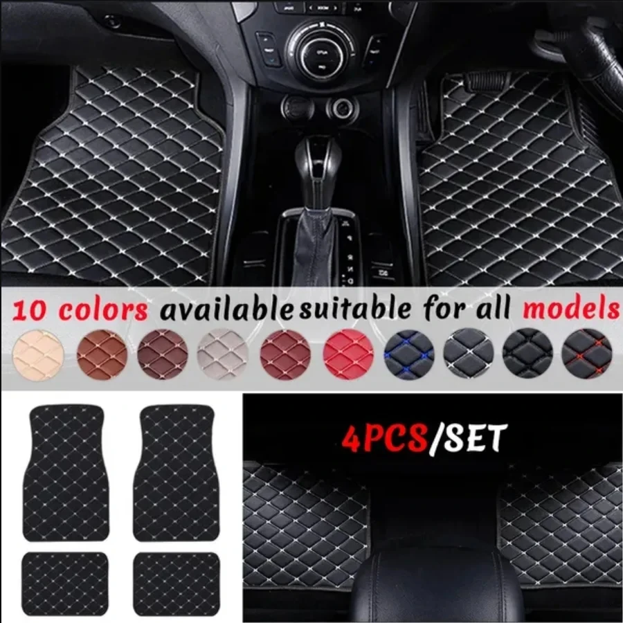 Car Floor Mats Universal Waterproof Leather - 자동차 바닥 매트 4PCS 유니버설 PU