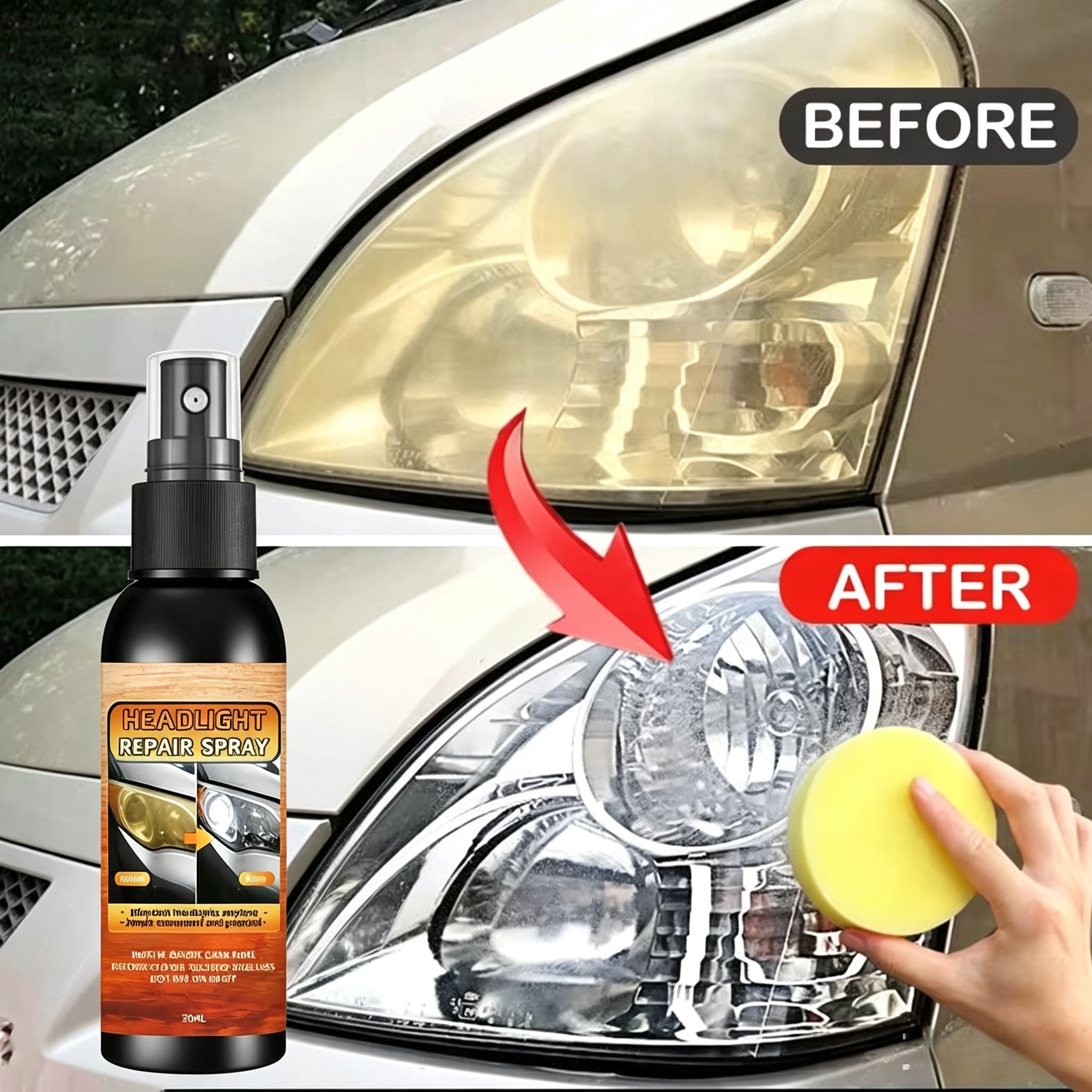 Car Scratch Repair Polishing Wax Paste - 자동차 램프 복원 광택 키트 -