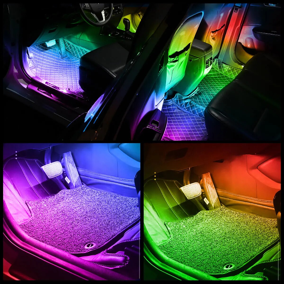 심포니 자동차 LED USB 무선 원격 자동차 인테리어 - Led Ambient Interior Car Lights App Control 리뷰 및 가격