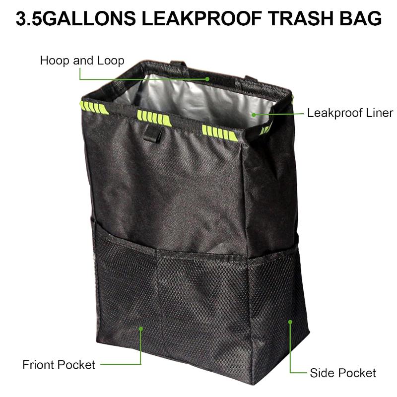 접이식 차량용 쓰레기통(수납 포켓 포함) 방수 및 누수 - Waterproof Car Trash Can With Lid 리뷰 및 가격