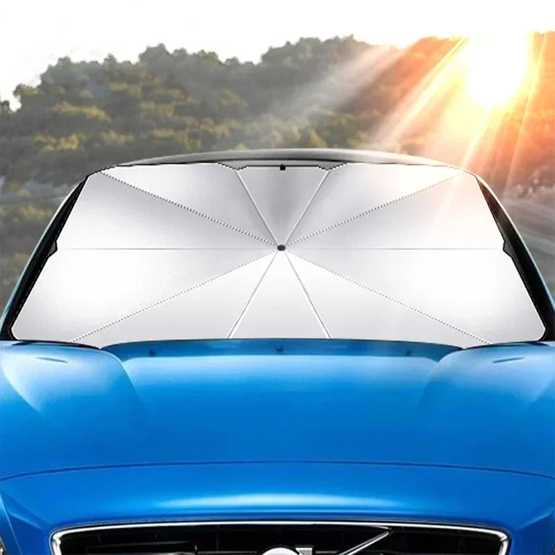 접이식 자동차 앞유리 차양 우산, 실버 접착제 UV 차 - Car Sunshade Windshield Umbrella Foldable 리뷰 및 가격