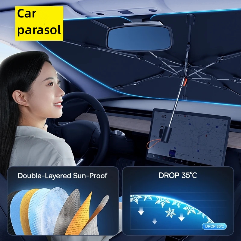 자동차 차양 앞 유리 우산 전면 햇빛 그늘 파라솔 접이 - Car Sunshade Windshield Umbrella Foldable 리뷰 및 가격