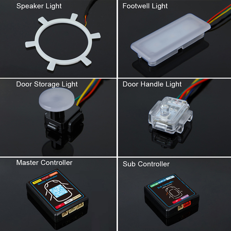 22가지 색상의 RGB 다이내믹 자동차 실내등, 무선  - Led Ambient Interior Car Lights App Control 리뷰 및 가격