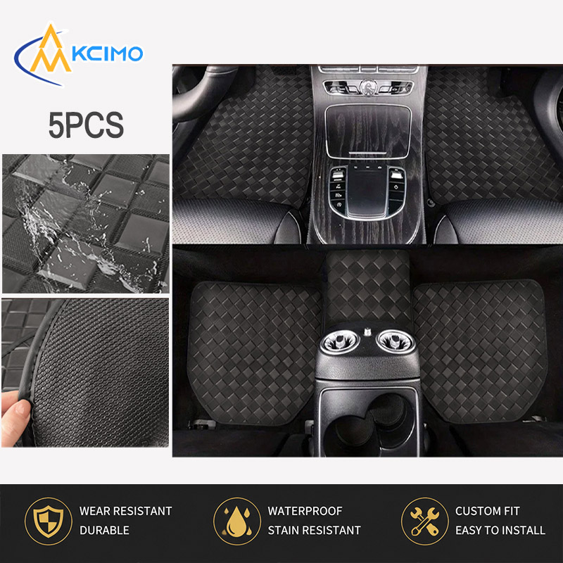 5개 다이아몬드 격자 무늬 PVC 가죽 자동차 바닥 매 - Car Floor Mats Universal Waterproof Leather 리뷰 및 가격