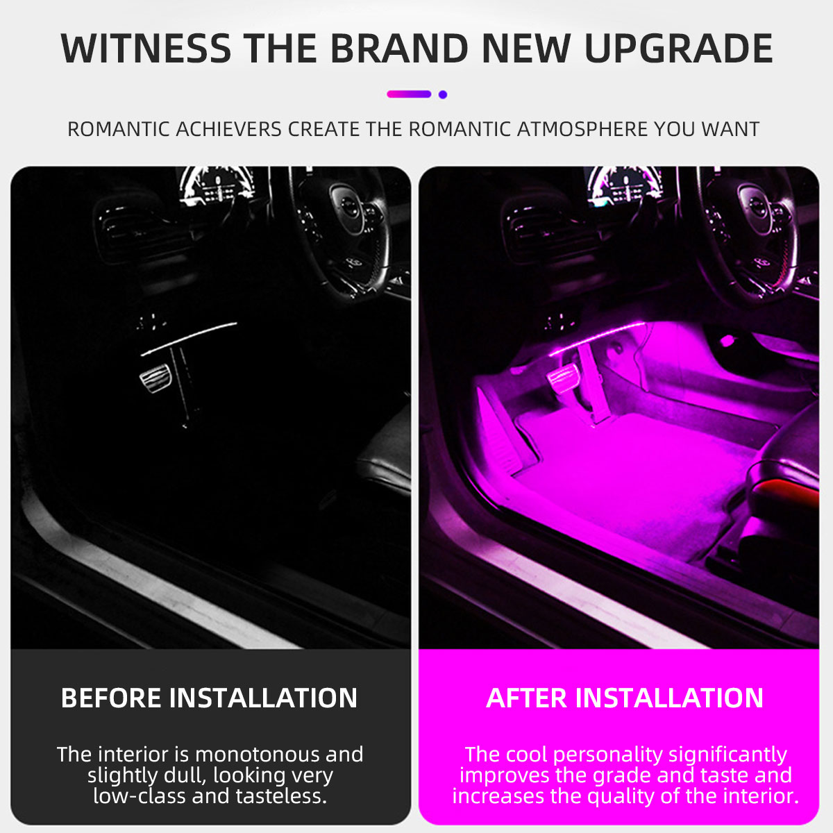 2/4in1 네온 12/18 LED 자동차 실내 무드등 - Led Ambient Interior Car Lights App Control 리뷰 및 가격