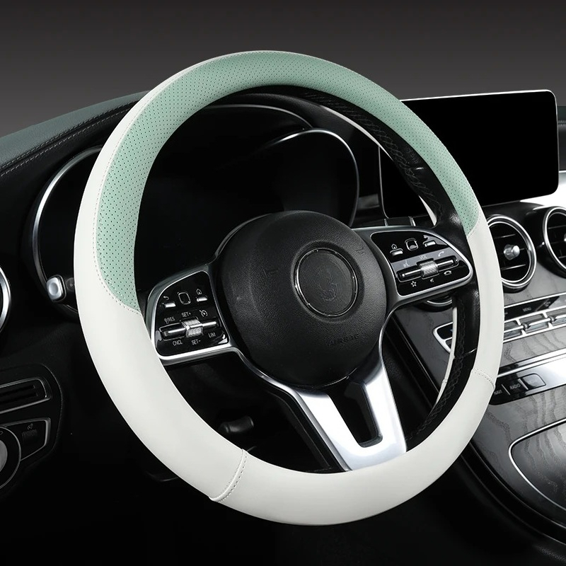 천공된 나파 가죽 자동차 핸들 커버 겨울에는 따뜻하고  - Car Steering Wheel Cover Anti Slip Breathable 리뷰 및 가격