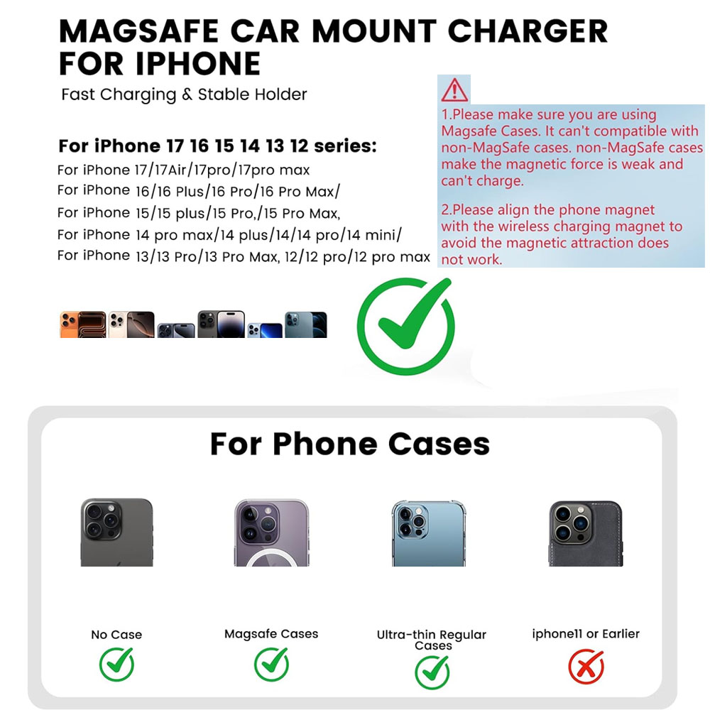 30W 고속 충전 마그네틱 차량용 무선 충전기, 아이폰 - Wireless Car Charger Mount Fast Charging 리뷰 및 가격