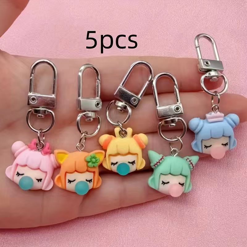 5개입 레진 소녀 열쇠고리, 가방 및 자동차 액세서리에 - Car Accessories 리뷰 및 가격