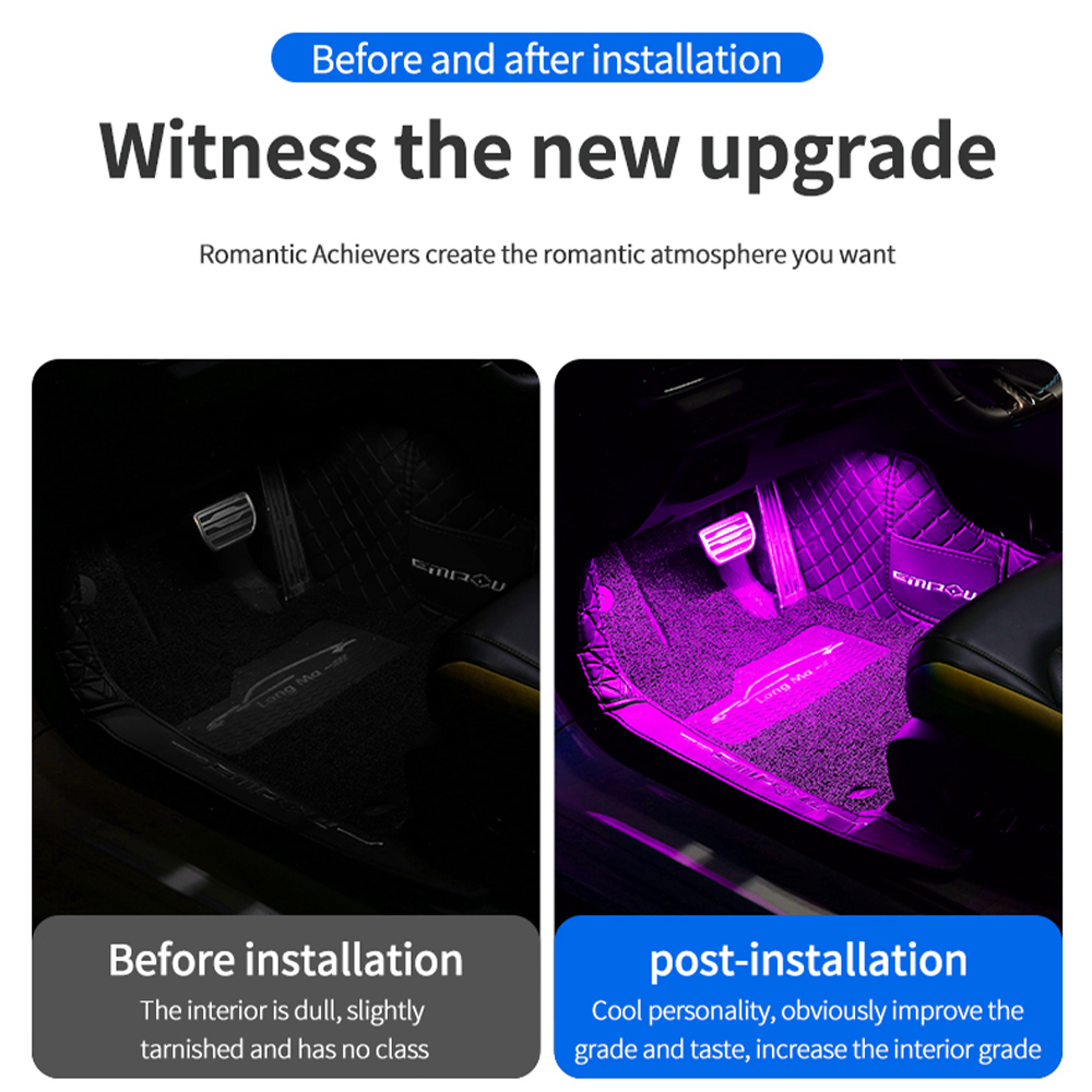 차량 실내 장식 조명, 앱 제어 자동차 분위기 조명,  - Led Ambient Interior Car Lights App Control 리뷰 및 가격