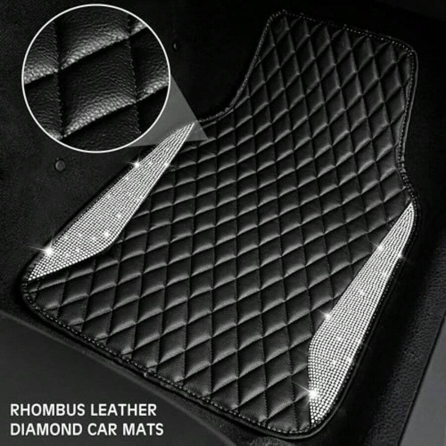 가죽 자동차 매트 샤이닝 다이아몬드 플로어 매트 크리스 - Car Floor Mats Universal Waterproof Leather 리뷰 및 가격