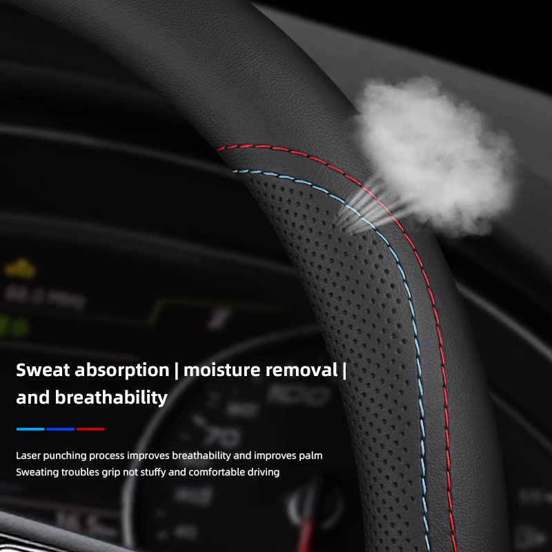 1개입 나파 가죽 자동차 핸들 커버 (MG4, MG5, - Car Steering Wheel Cover Anti Slip Breathable 리뷰 및 가격